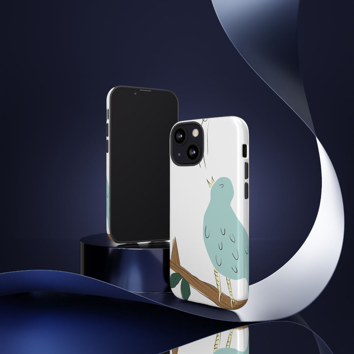 Birdsong Phone Case — Cute Blue Bird on Branch Protective Case