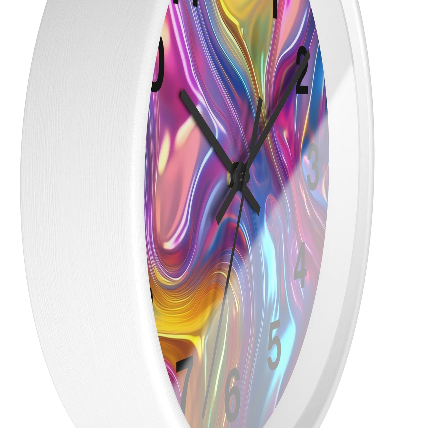 Vibrant Swirl Wall Clock – Colorful Home Decor, Modern Art Clock, Unique Gift, Living Room Accent, Abstract Wall Art