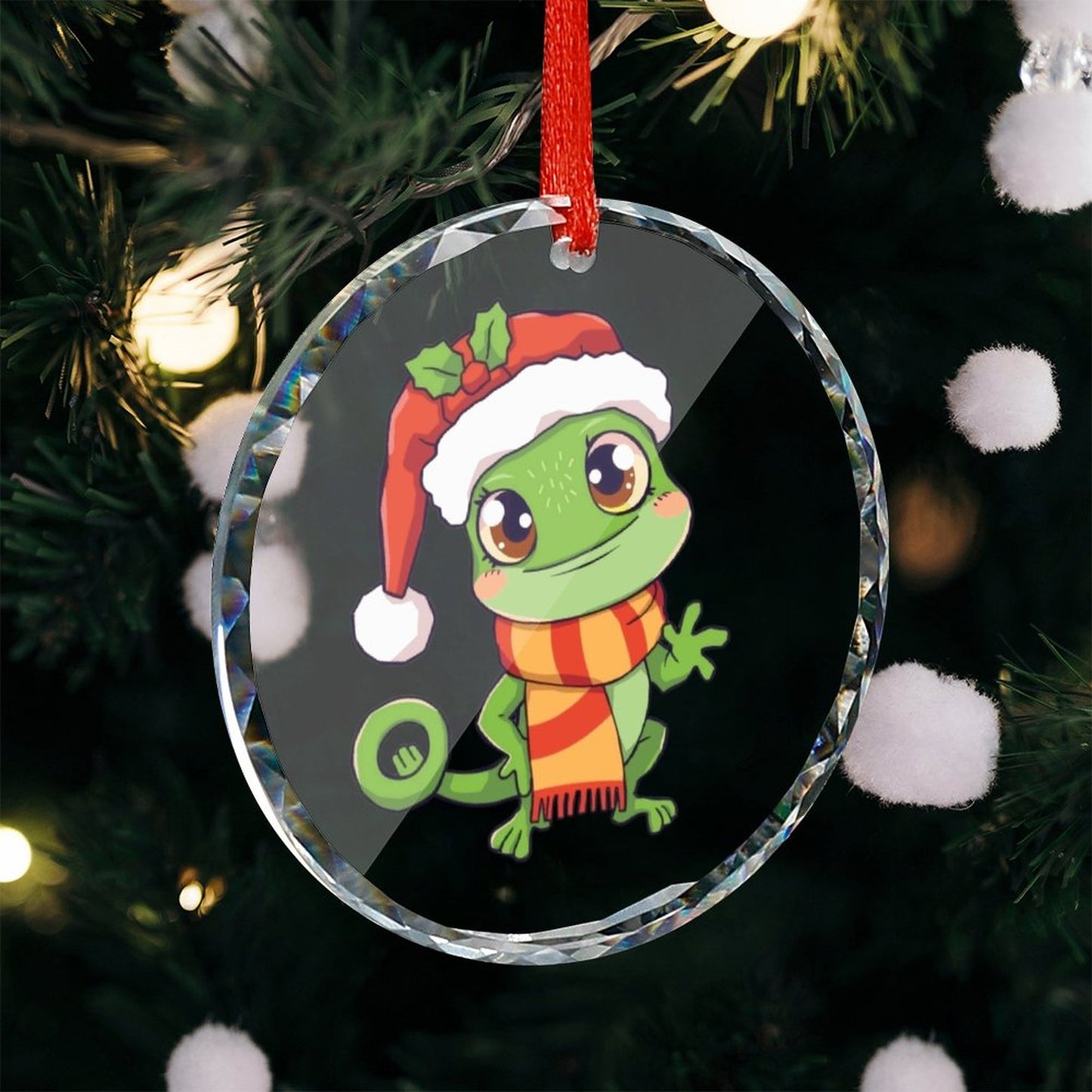 Glass Circular Ornament Pendant