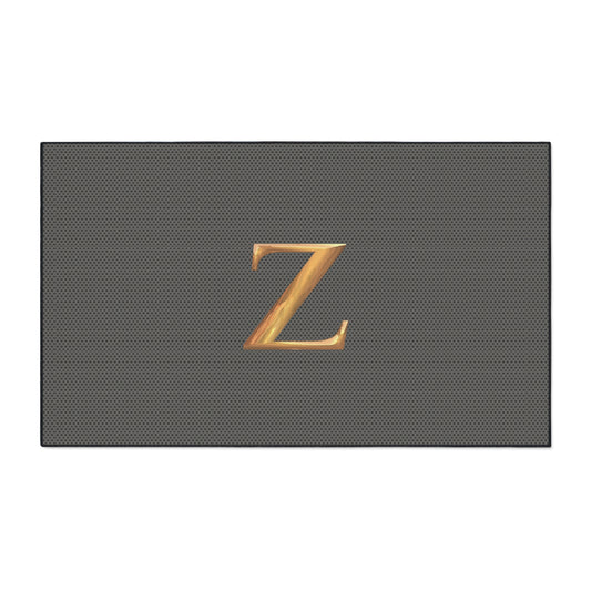 Gray and Gold Monogram Z Heavy-Duty Floor Mat