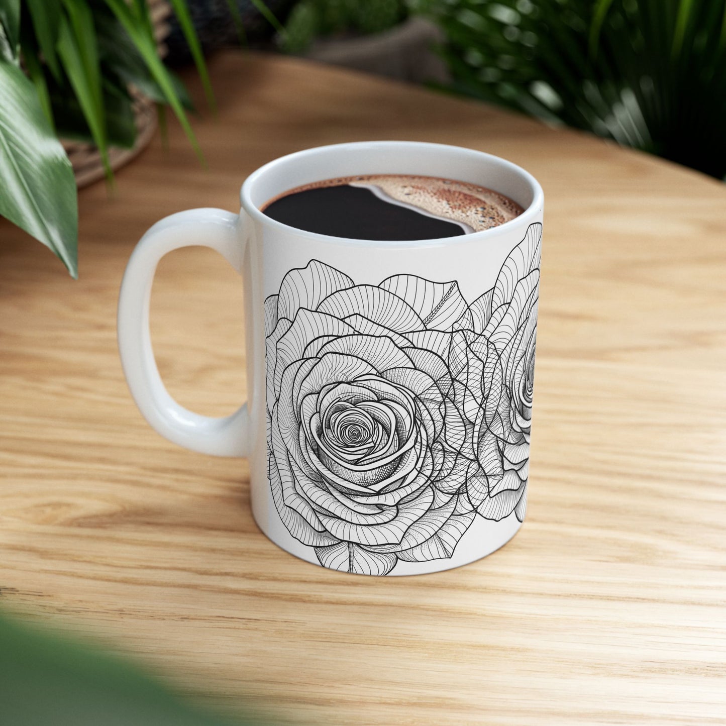 Elegant Floral Ceramic Mug - Perfect for Coffee Lovers, Tea Enthusiasts, Housewarming Gift, Mother's Day Present, Home Decor