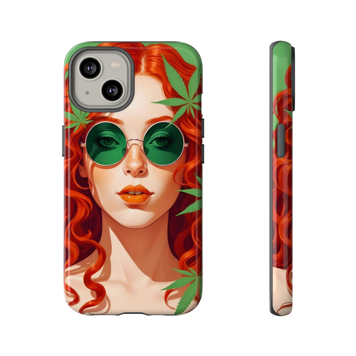 Vibrant Phone Case with Retro Greenery Design, Trendy Case for Casual Look, Gift for Her, Summer Vibes, Unique Phone Accessory