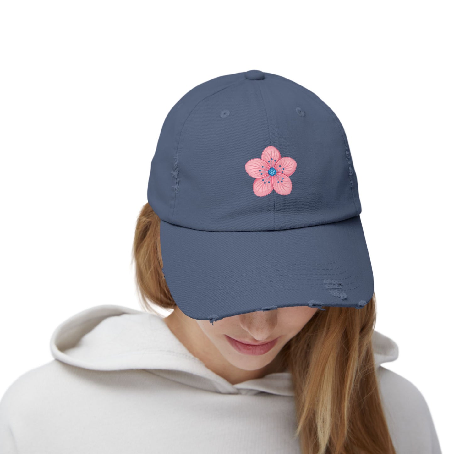 Floral Distressed Cap | Trendy Hat for Spring and Summer | Perfect Gift for Floral Lovers, Outdoor Events, Festivals, Birthdays