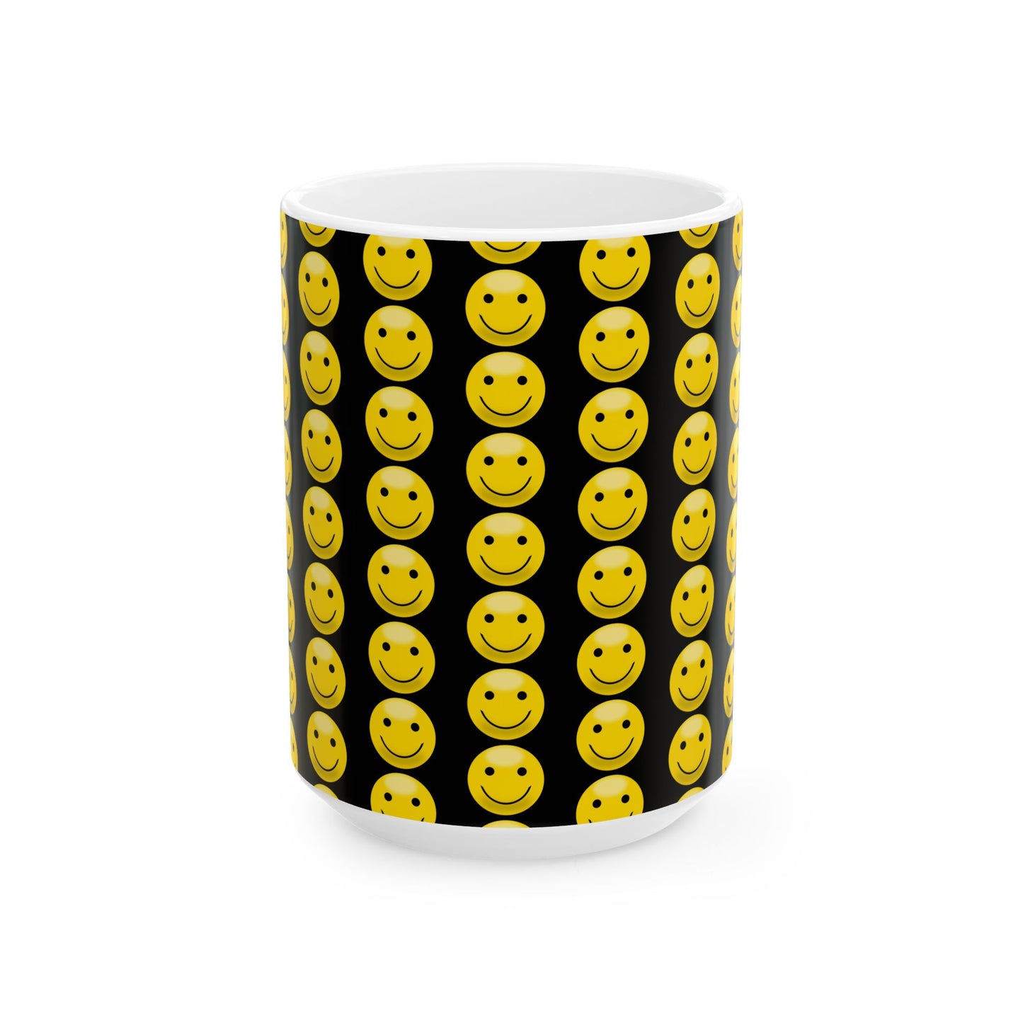 Smiley Face Ceramic Mug, Cheerful Coffee Cup for Happiness, Unique Gift for Friends, Birthday or Holiday Joy, Positive Vibes