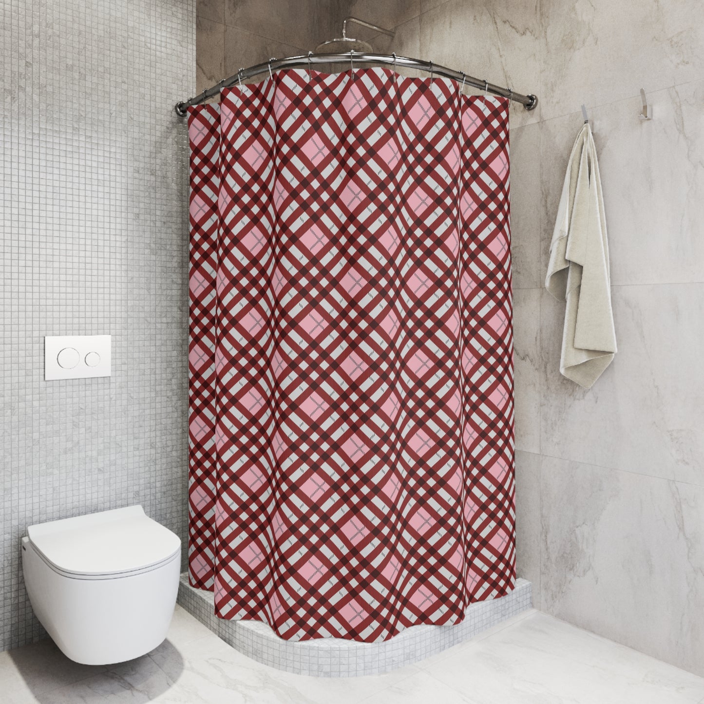Chic Plaid Shower Curtain - Elegant Bathroom Decor, Modern Home Accessory, Gift for New Home, Holiday Decoration, Festival Style