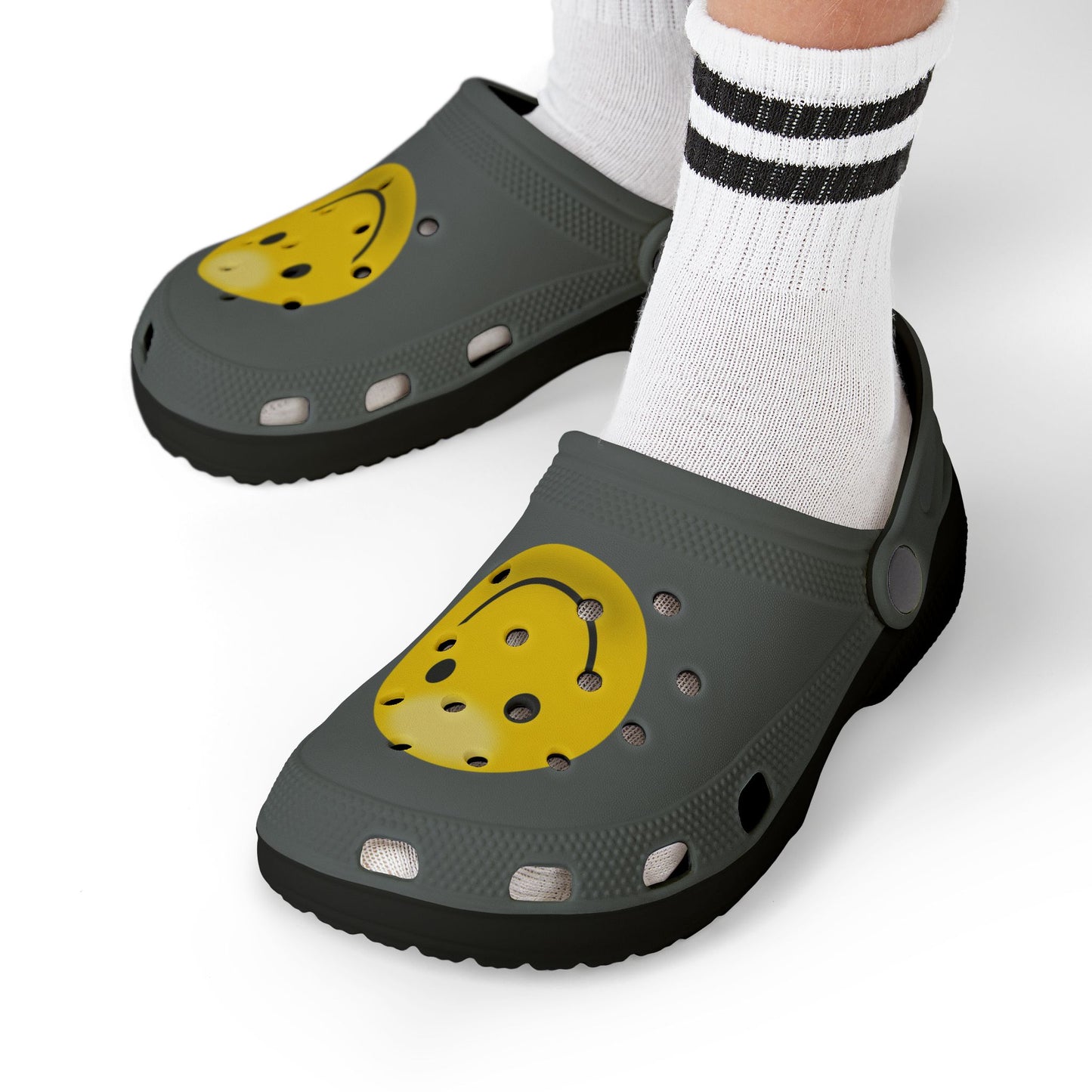 Smiley Face Clogs, Kid's EVA Foam Shoes, Comfortable Summer Footwear, Fun Playtime Shoes, Gift for Kids, Cute Garden Clogs