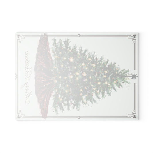 Christmas Tree Glass Cutting Board - Merry Christmas Holiday Kitchen Décor