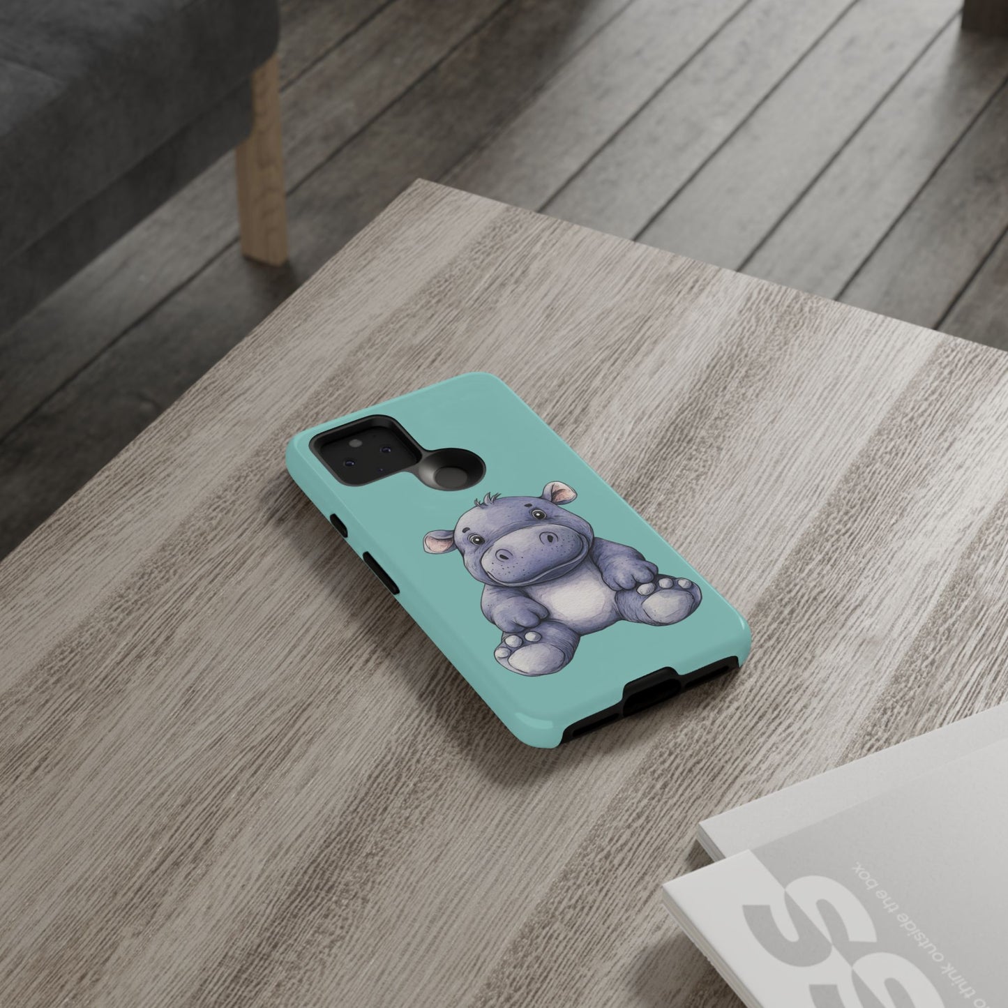Cute Hippo Phone Case, Tough Phone Cover, Fun Animal Case, Gift for Kids, Cute Decor, Birthday Present