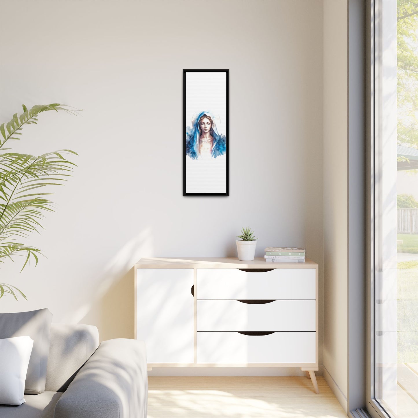 Framed Canvas Art Print, Spiritual Decor, Religious Artwork, Wall Decor, Gift for Faith, Elegant Home Decoration