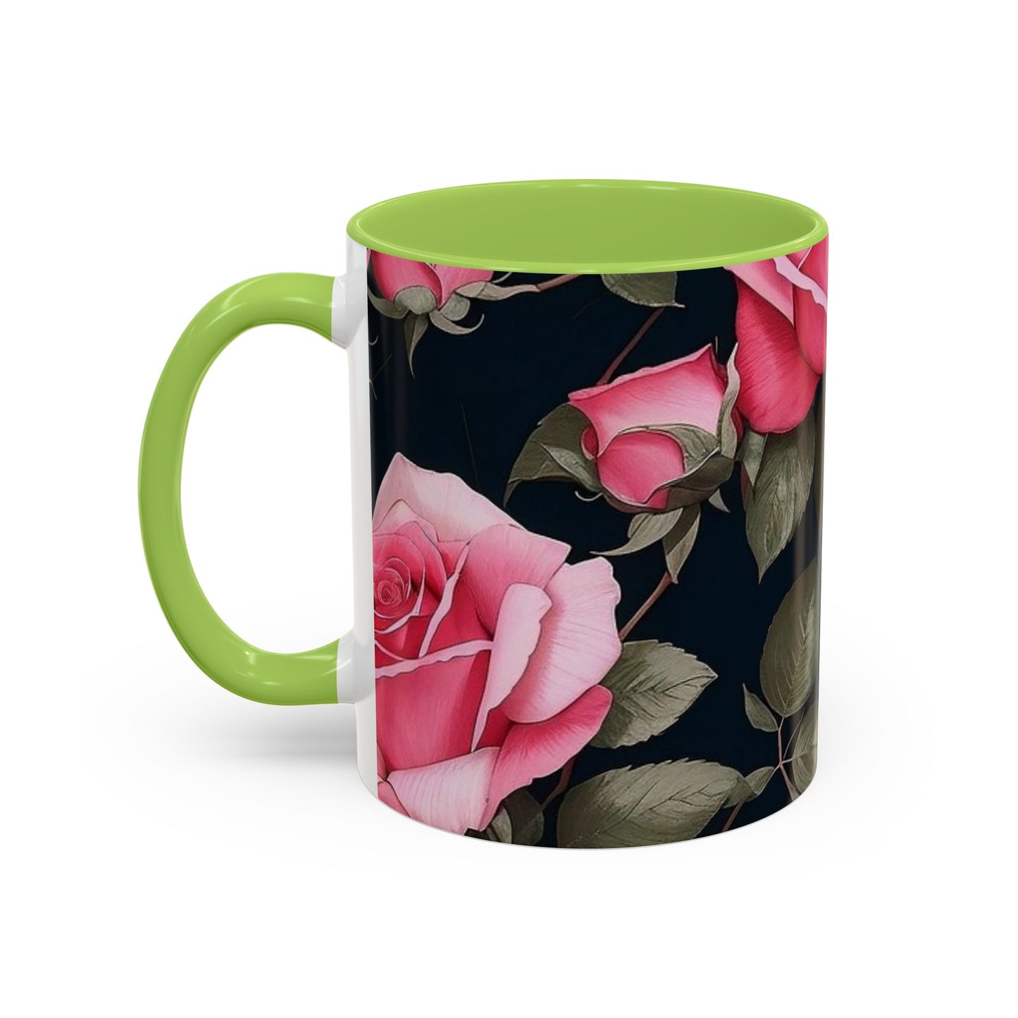 Floral Accent Coffee Mug, Gift for Her, Cute Floral Mug, Spring Decor, Coffee Lover Gift