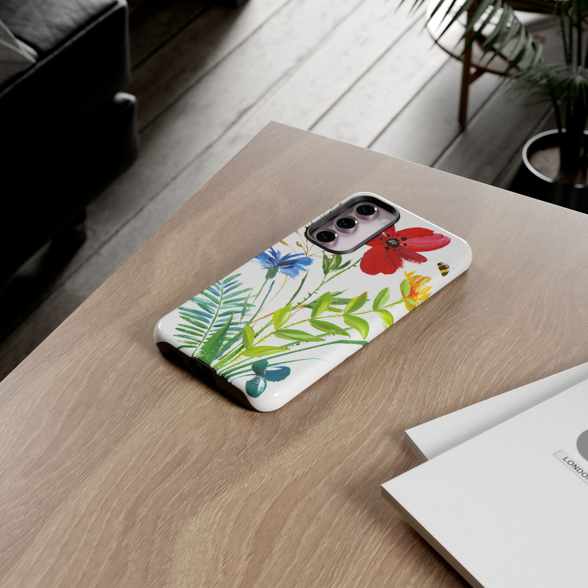 Floral Watercolor Tough Phone Case — Wildflower Bouquet Protective Cover
