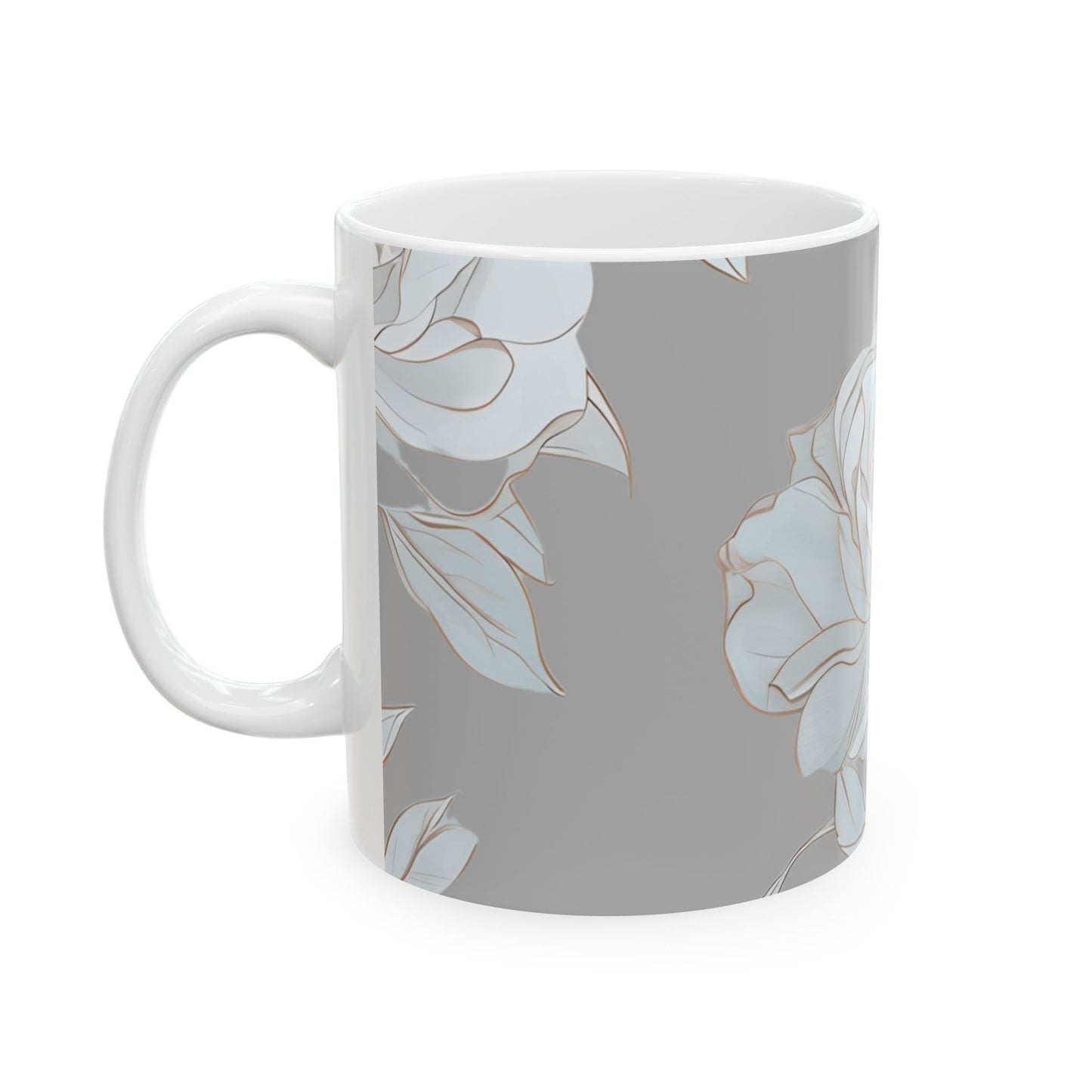 Floral Ceramic Mug - Elegant Coffee Cup, Tea Lover Gift, Home Decor, Mother's Day Mug, Boho Style Drinking Vessel