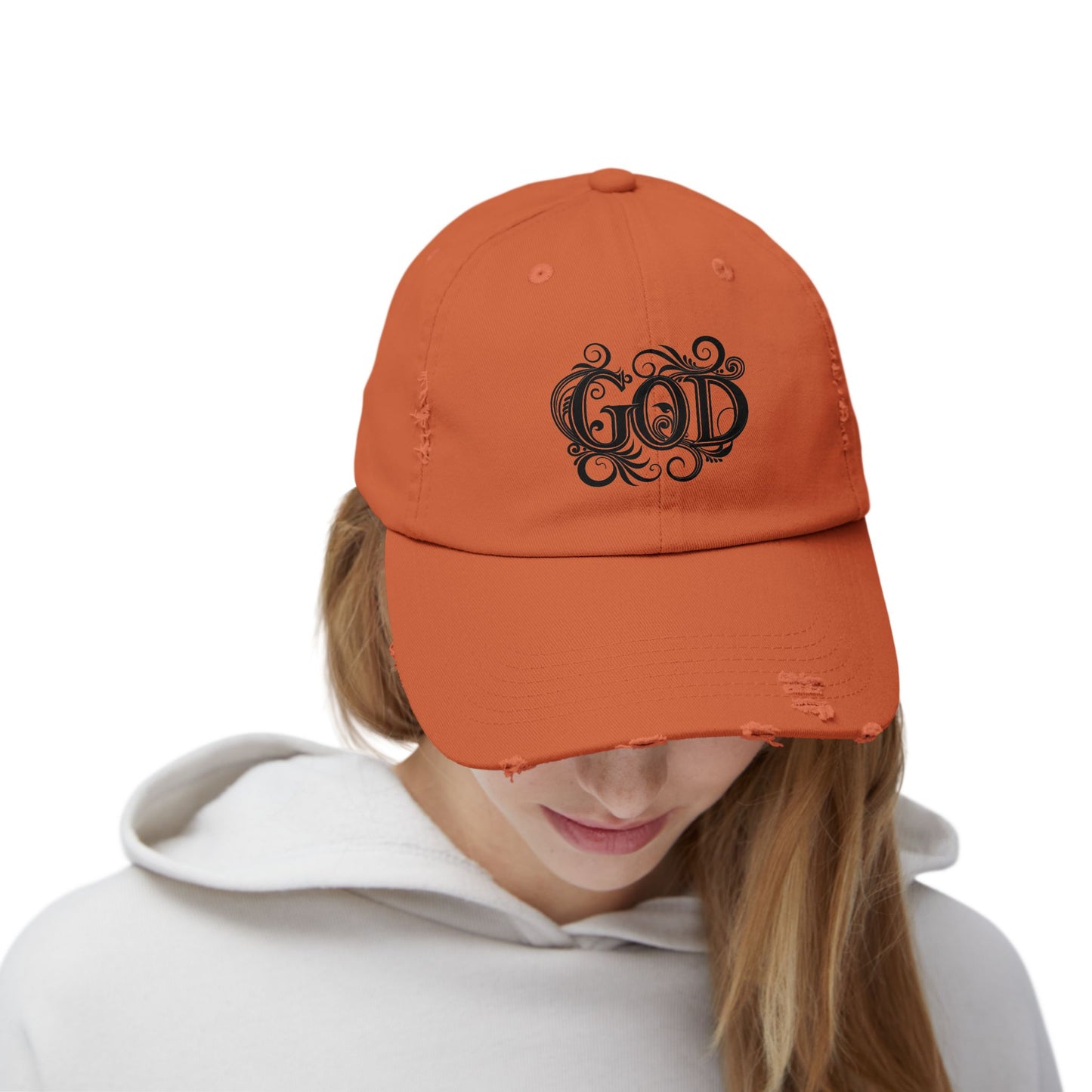Distressed God Cap, Unisex Casual Hat, Trendy Vintage Cap, Faith Inspired Headwear, Gift for Religious Devotees