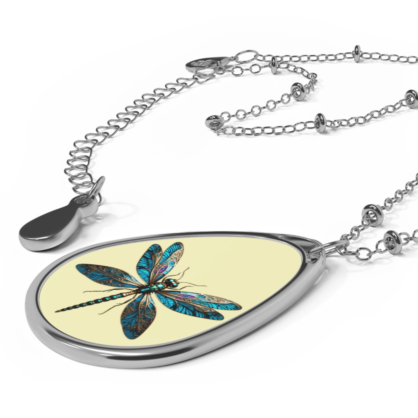 Elegant Dragonfly Oval Necklace, Nature-Inspired Jewelry, Unique Gift for Her, Bohemian Style Pendant, Meaningful Keepsake