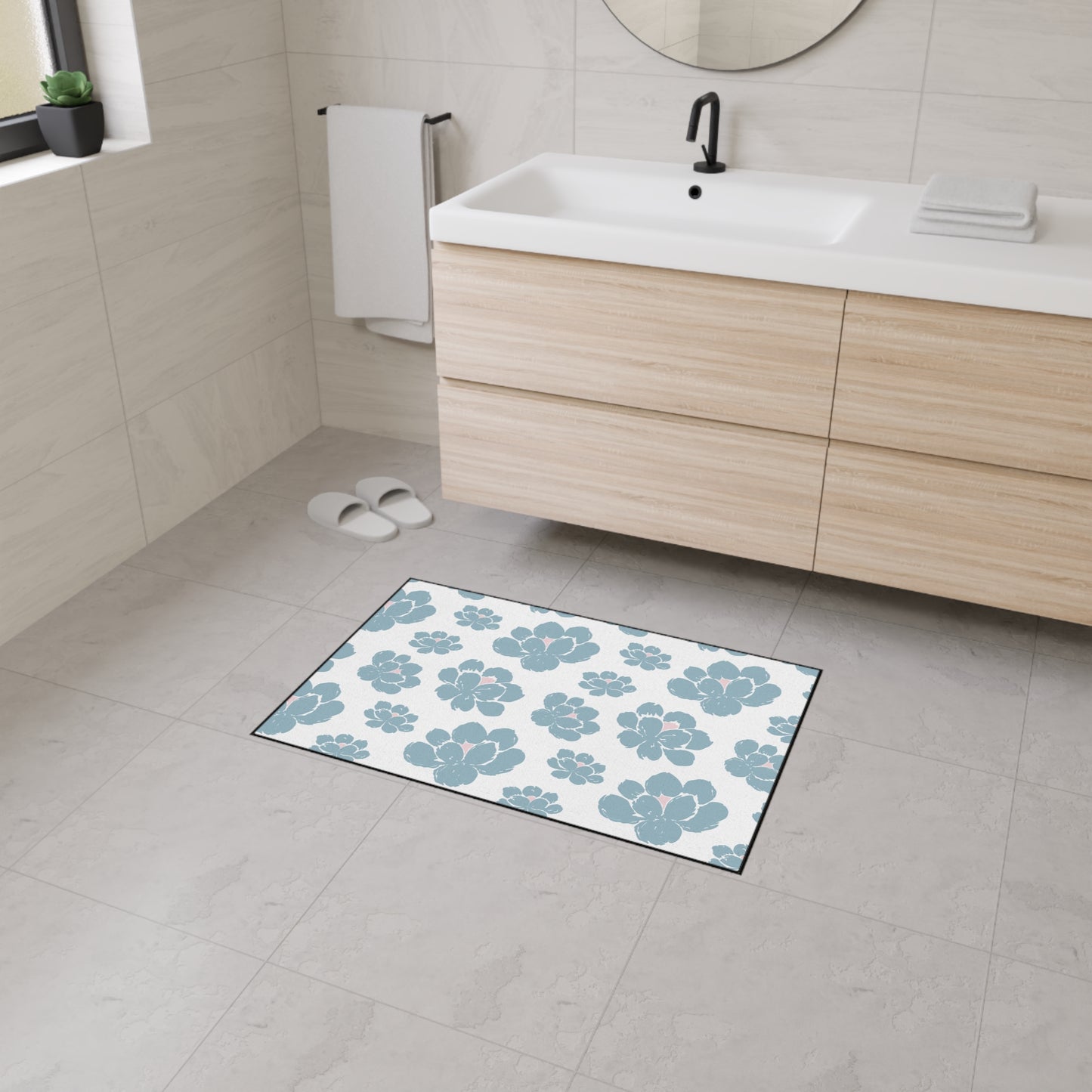 Floral Heavy Duty Floor Mat - Durable Entrance Rug, Non-Slip, Home Decor, Kitchen Textile, Gifts for Housewarming
