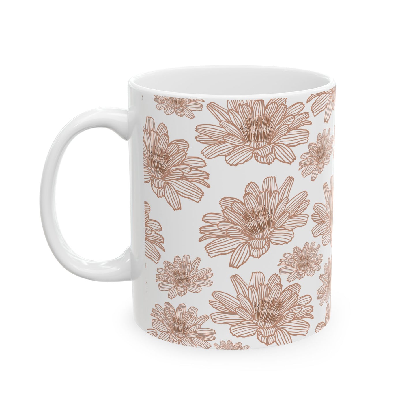 Floral Ceramic Mug, Tea Lover Gift, Coffee Mug, Vintage Style Mug, Housewarming Gift, Wedding Favor