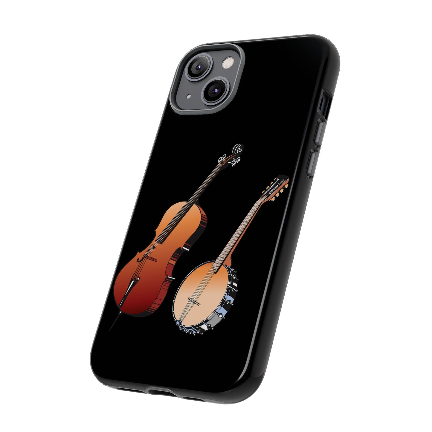 Musical Instrument Phone Case - Violin & Banjo Design, Music Lover Gift, Unique Phone Cover, Holiday Gift, Durable Tough Cases