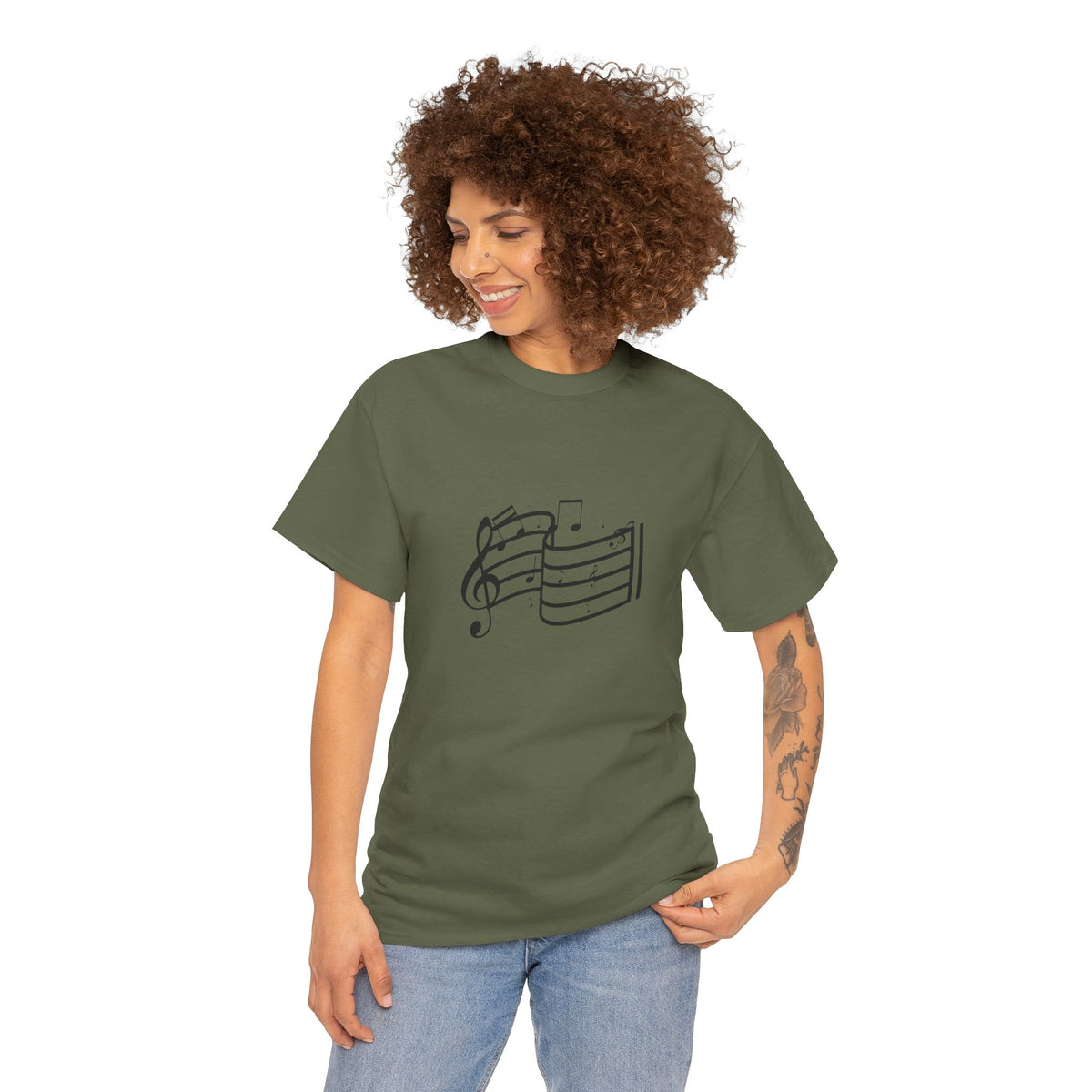 Music Notes T‑Shirt — Minimalist Sheet Music Tee for Musicians & Music Lovers