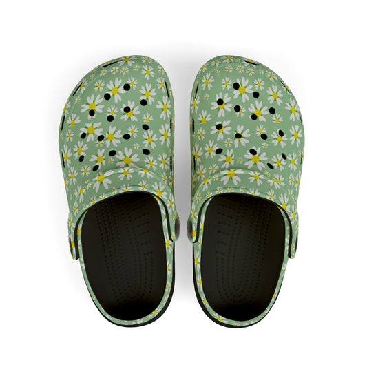 Kids' Floral Print EVA Clogs - Comfortable Garden Shoes, Summer Footwear, Playtime Slippers, Flowers Design, Spring Fashion