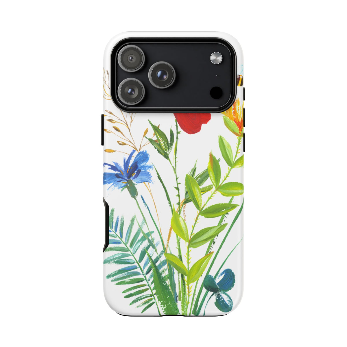 Floral Watercolor Tough Phone Case — Wildflower Bouquet Protective Cover