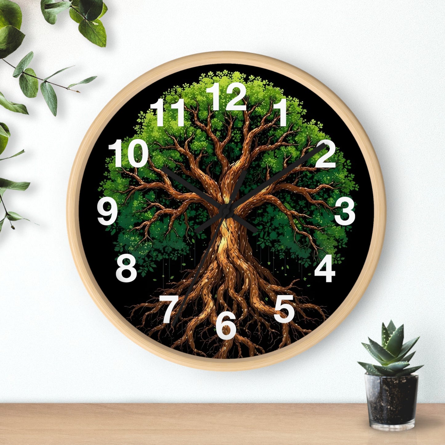 Nature-Inspired Tree Wall Clock, Home Decor, Eco-Friendly Gift, Rustic Aesthetic, Unique Timepiece, Woodland Theme