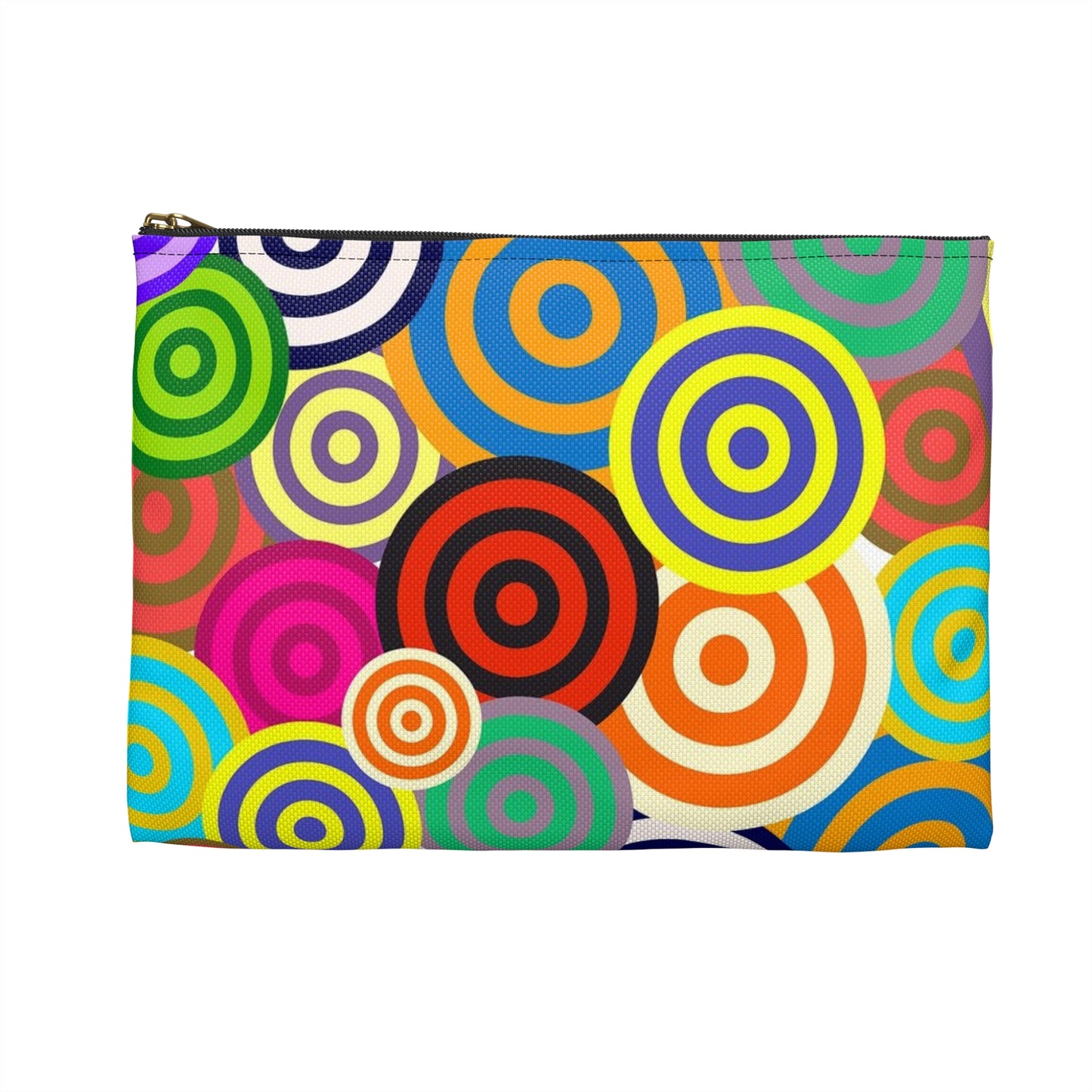 Colorful Circle Accessory Pouch, Fun Travel Organizer, Makeup Bag, Pencil Case, Gift for Her, Quirky Design