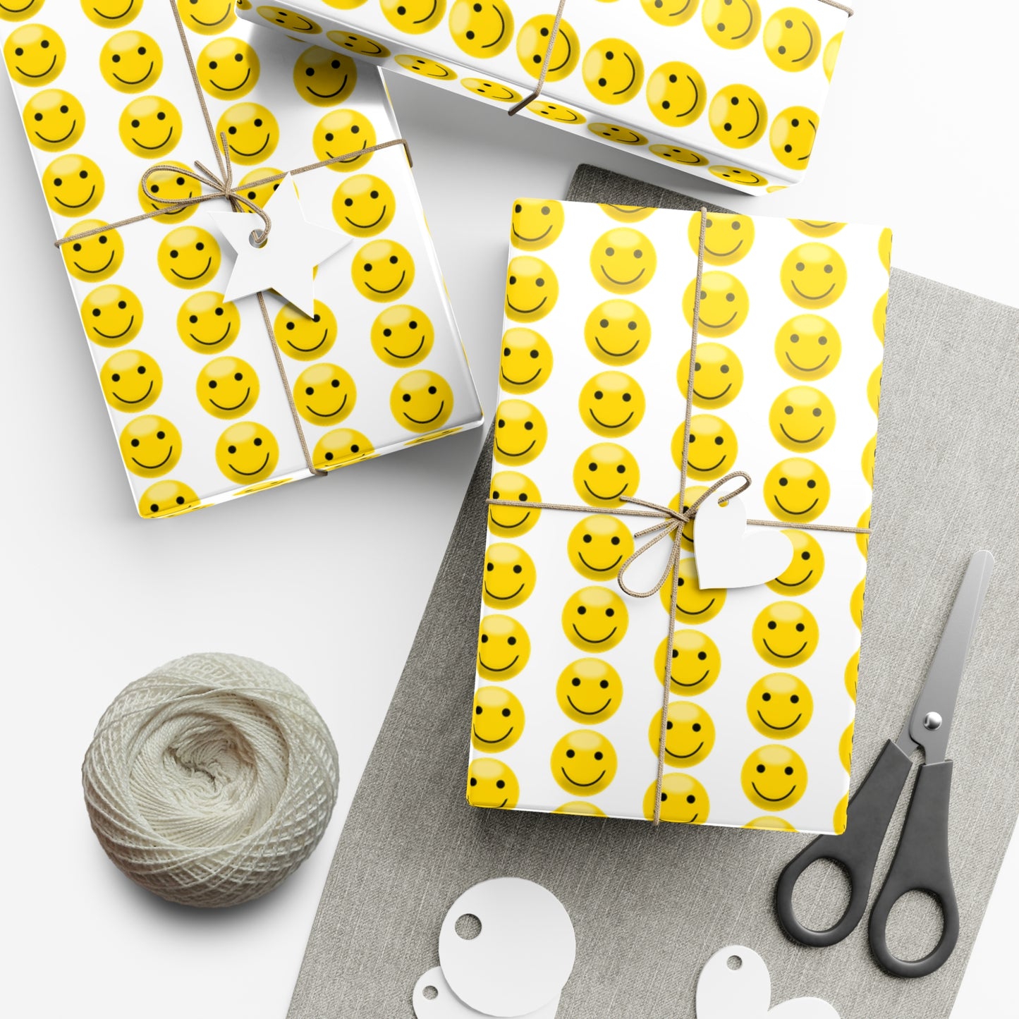 Smiley Face Gift Wrap Papers | Fun Wrapping Stationery for Birthdays, Holidays, Parties, Celebrations, and Gifts