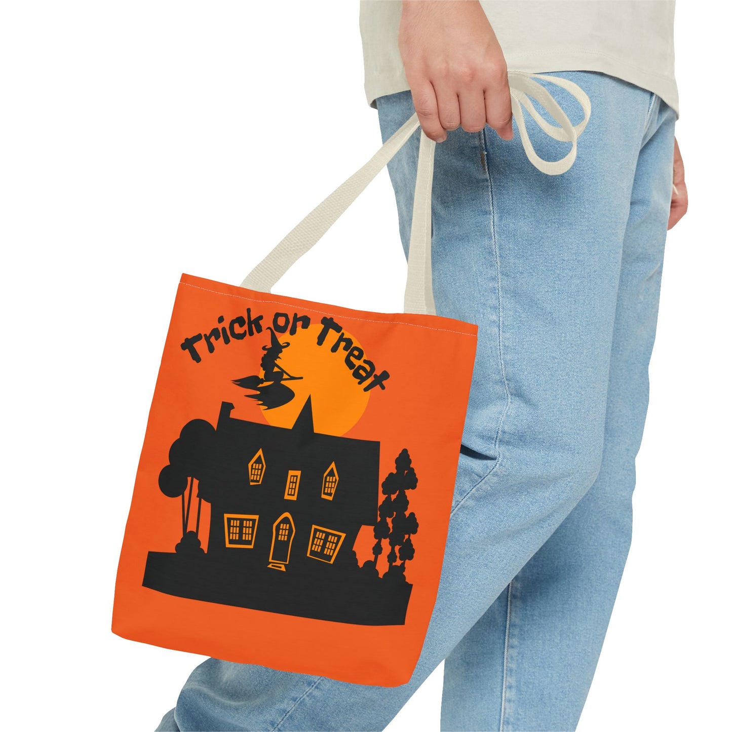 Halloween Tote Bag, Spooky Witch Design, Trick or Treat Bag, Fall Accessory, Seasonal Shopping Bag, Festival Gift