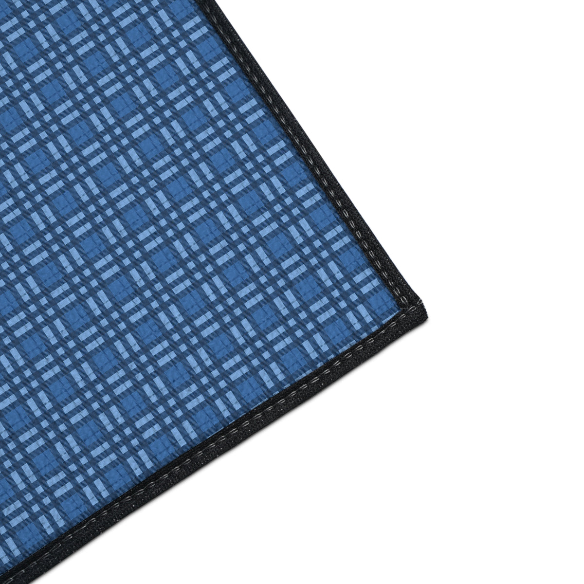 Blue Plaid Heavy-Duty Floor Mat — Durable Non-Slip Entry & Utility Rug