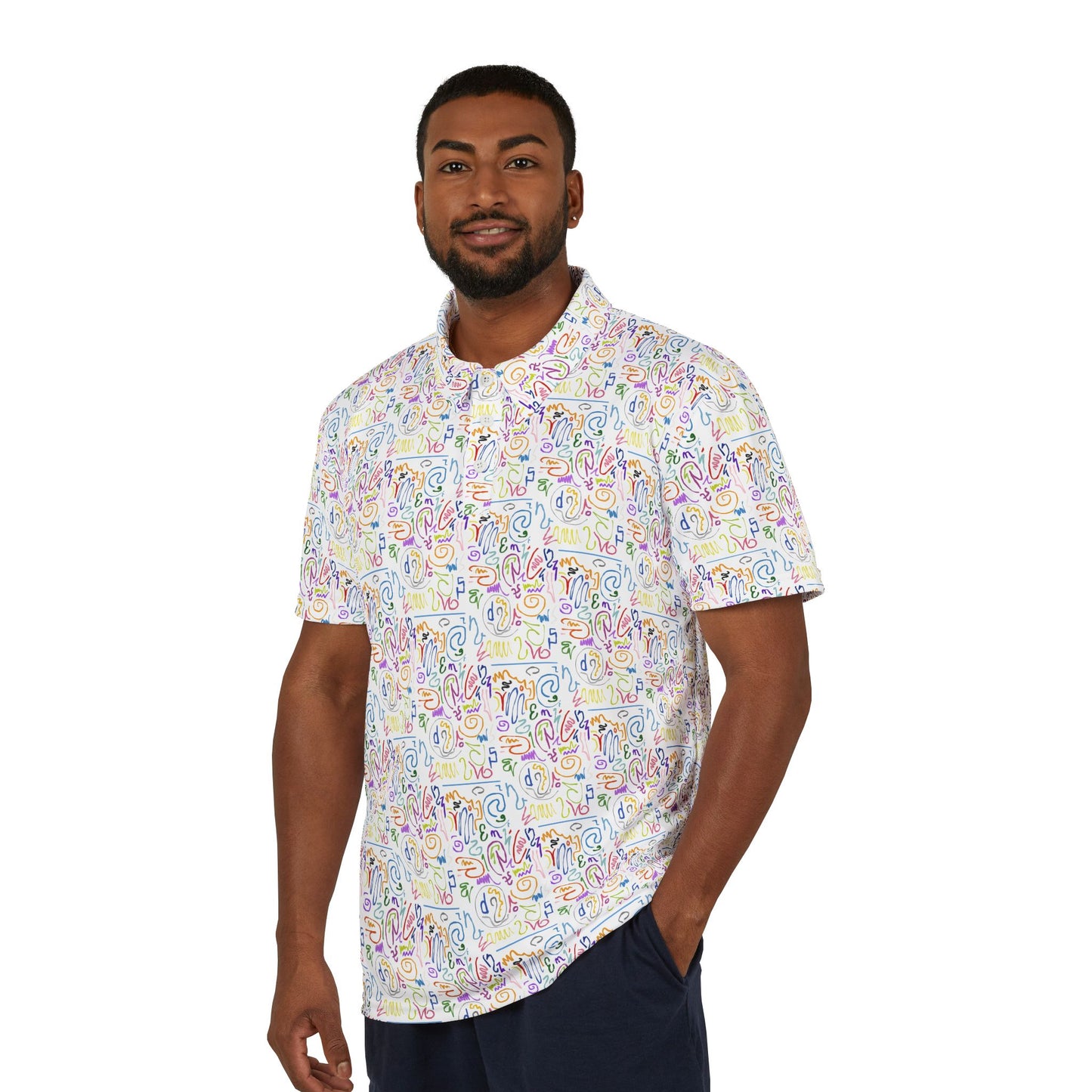 Colorful Unisex Polo Shirt, Vibrant Casual Wear for Spring/Summer, Perfect for Parties, Picnics, and Everyday Style, Unique Gift for Friends