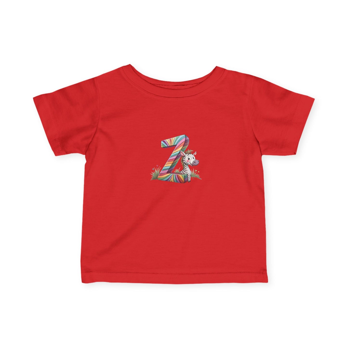 Colorful Number 2 Infant Tee, Cute Baby Shirt, Toddler Clothing, Birthday Outfit, Playful Kid’s Apparel