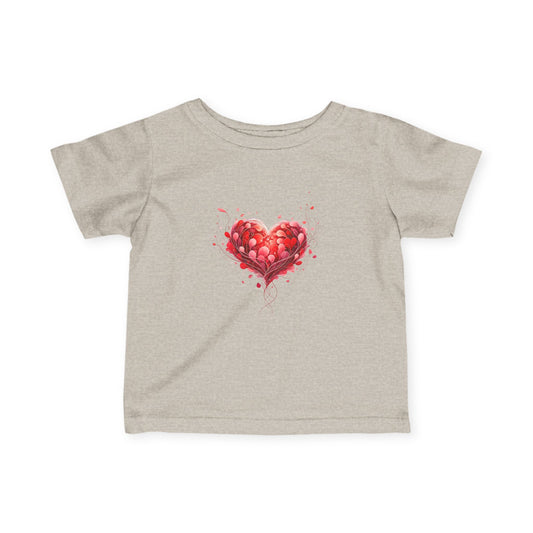 Infant Tee with Watercolor Heart – Baby Valentine Shirt