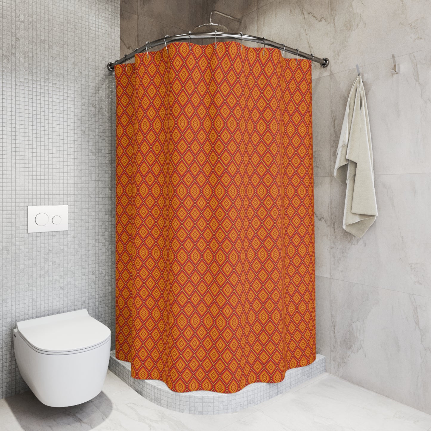 Vibrant Geometric Pattern Shower Curtain, Boho Bathroom Decor, Colorful Home Accent, Unique Gift Idea, Seasonal Bathroom Upgrade