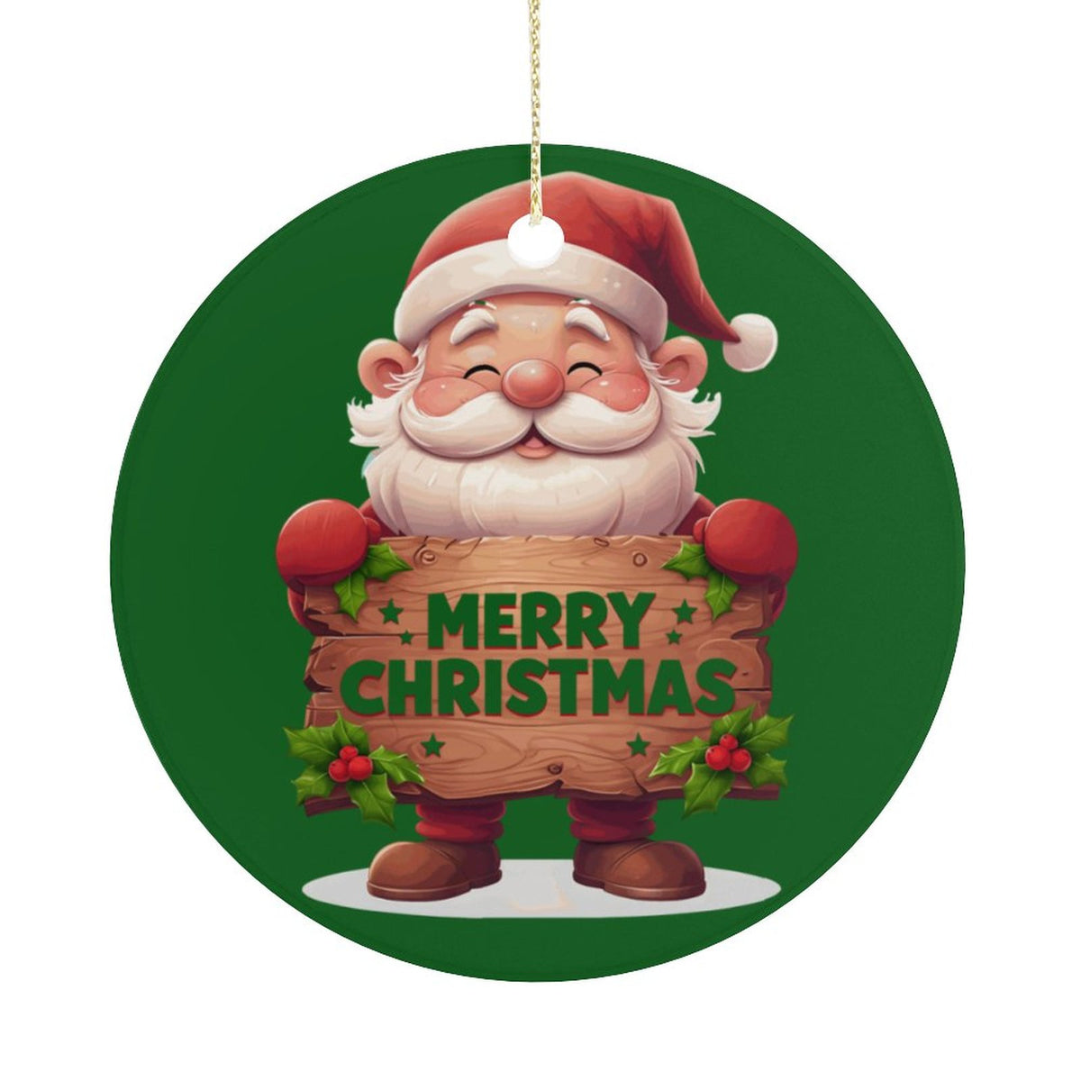 Round Ceramic Christmas Decorations (Matte Surface)