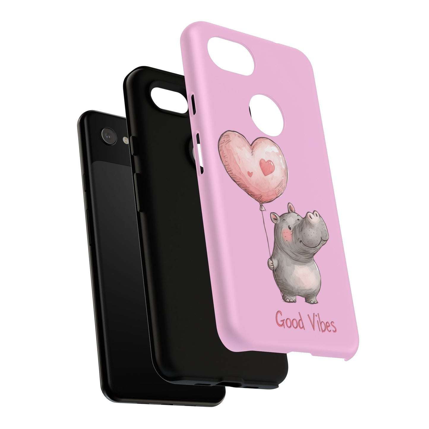 Cute Hippo Phone Case | Good Vibes, Gift for Friends, Cute Phone Accessories, Animal Lover Gift, Happy Phone Cover
