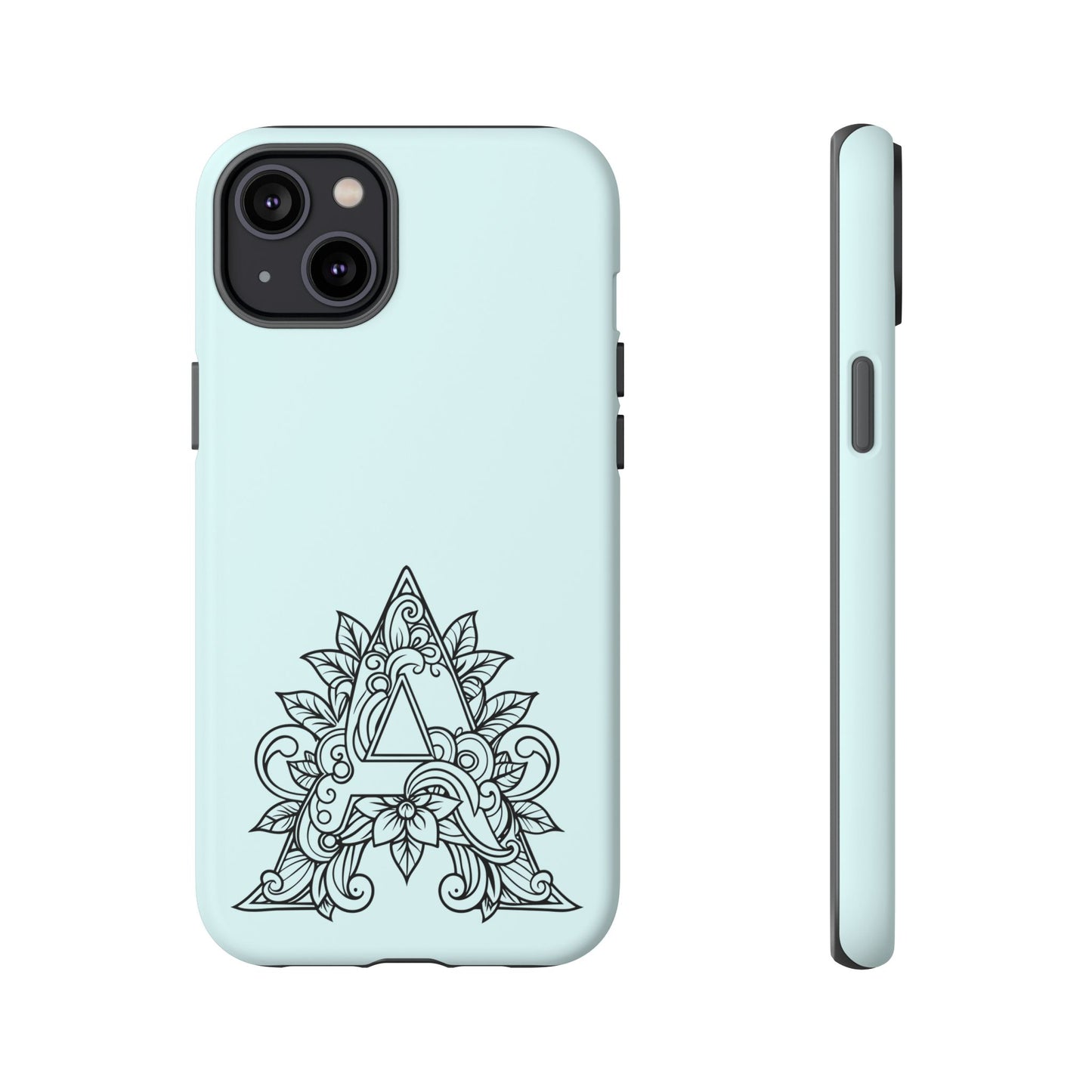 Personalized Tough Phone Case, Floral Monogram Cell Phone Cover, Custom Protective Case, Unique Gift, Birthday, Graduation