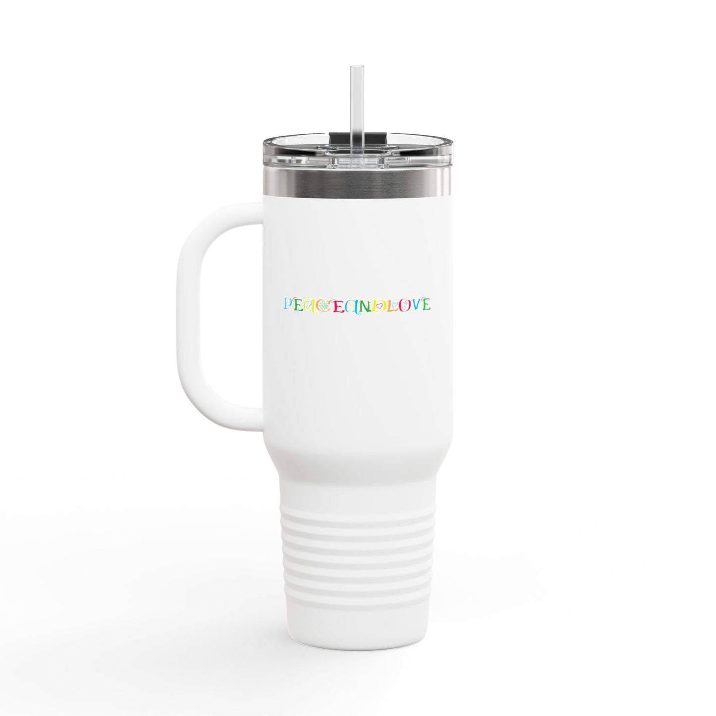 Rainbow Love Insulated Travel Mug, 40oz | Perfect Gift for Coffee Lovers | Eco-Friendly Drinkware | Travel Companion | Summer Vacation