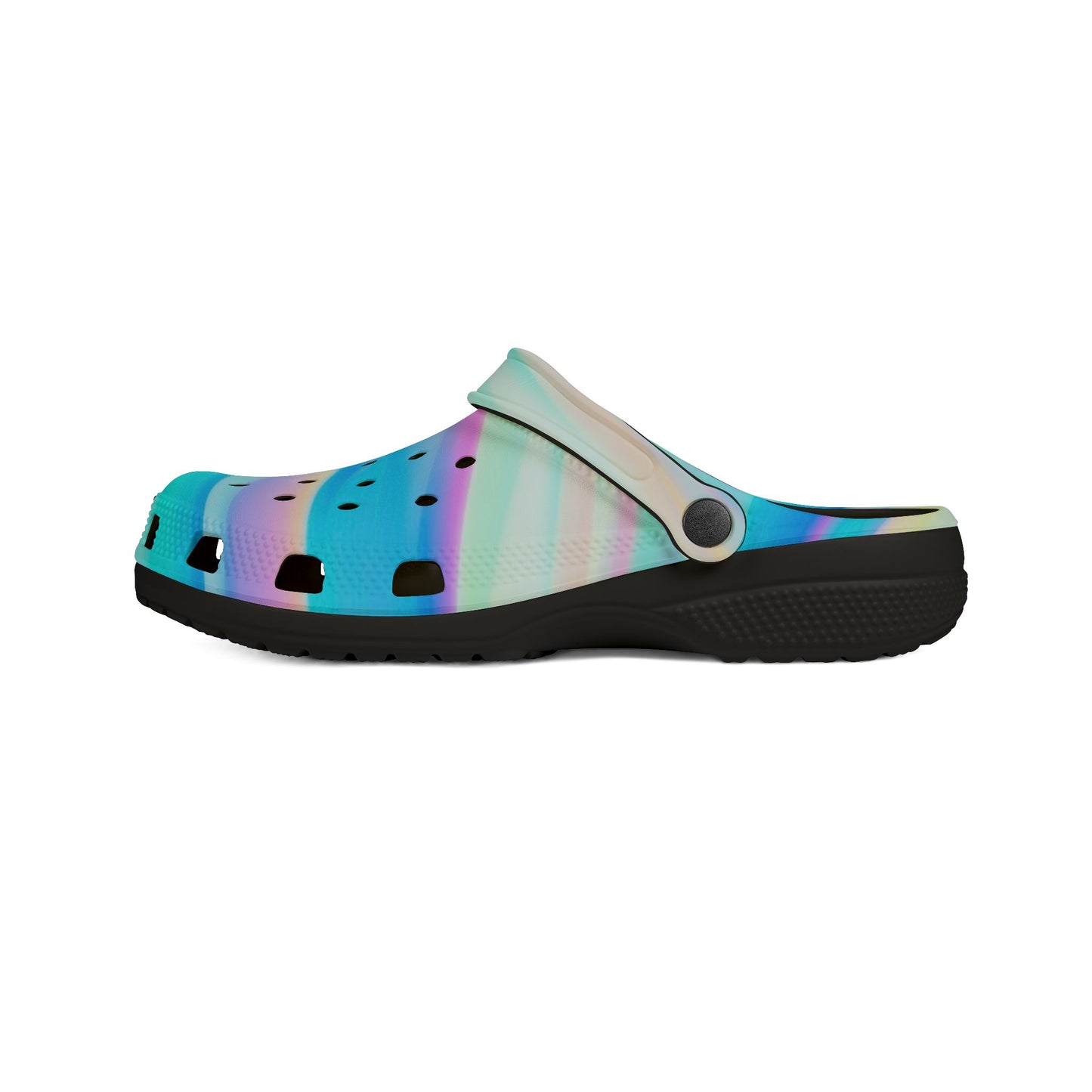 Pastel Ombre Foam Clogs / Crocs – Watercolor Rainbow Slip-On Shoes