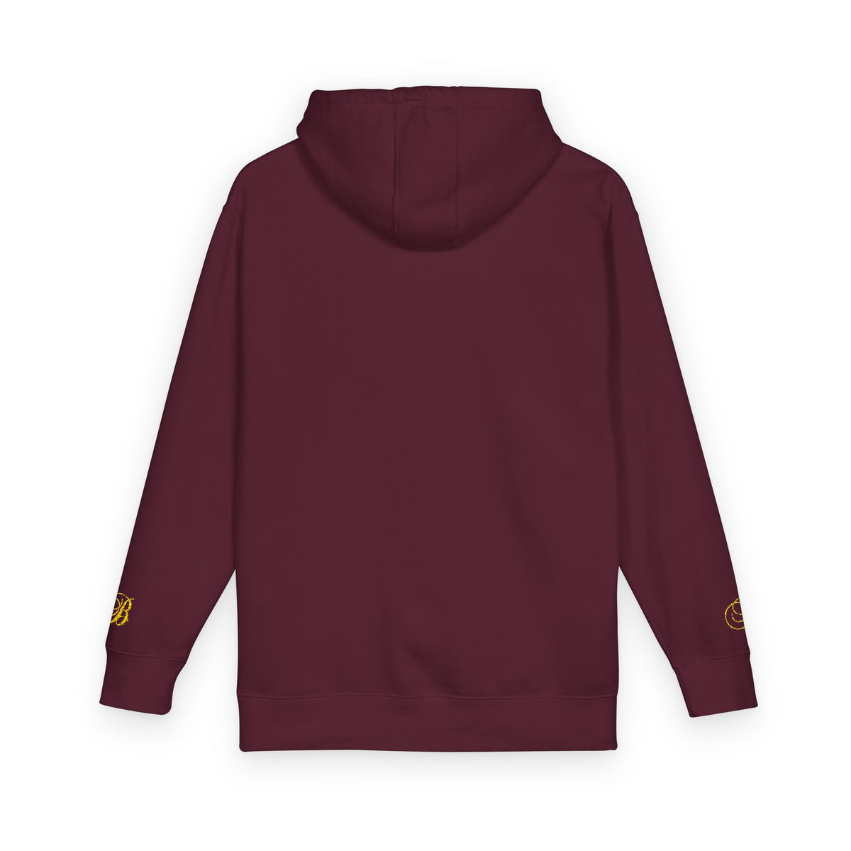 Coral Gold Floral Initial Hoodie — Monogram 'B' Casual Pullover