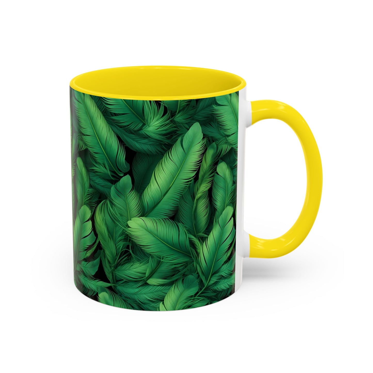 Tropical Leaf Coffee Mug - Green Botanical Drinkware, Ideal Gift for Nature Lovers, Home Decor, Tropical Theme, Eco-Friendly Beverage