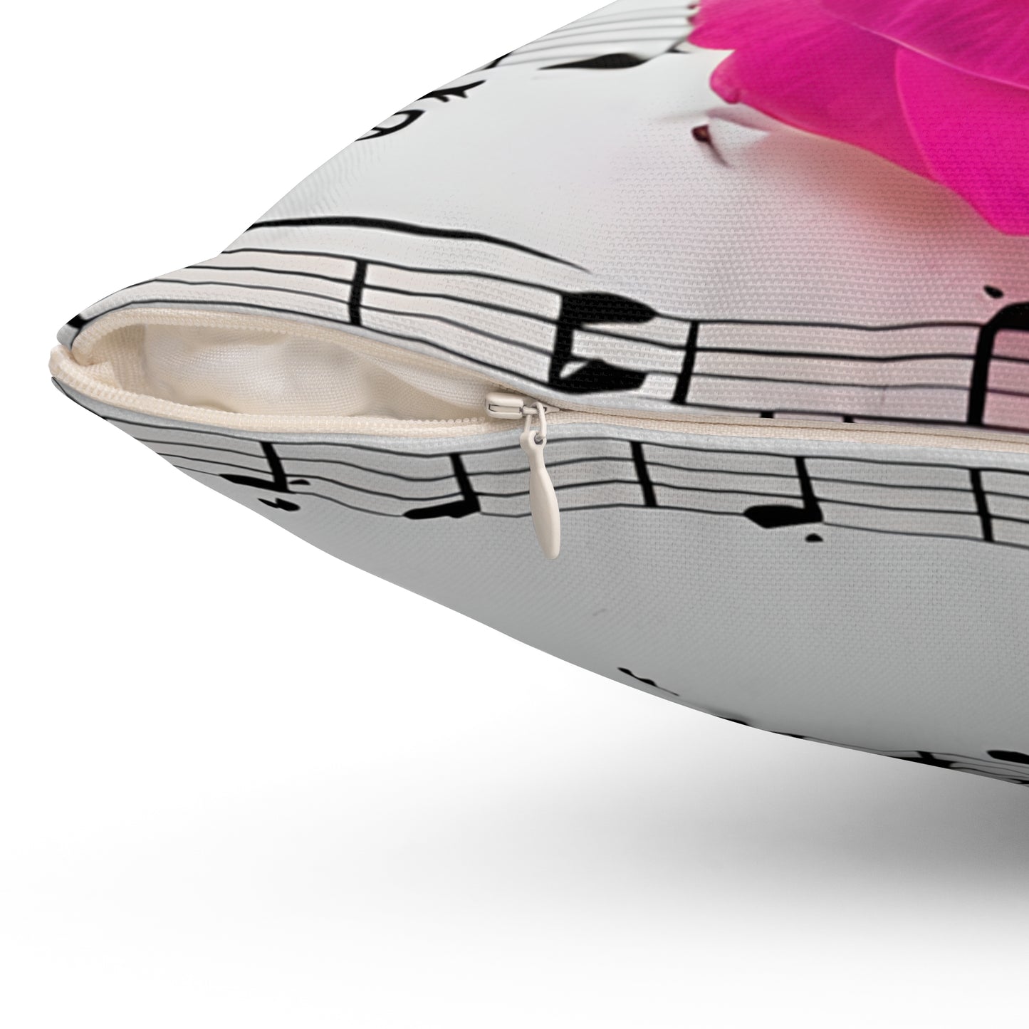 Elegant Floral Music Pillow, Decorative Couch Cushion, Home Décor Accent, Gift for Musicians, Rose Design