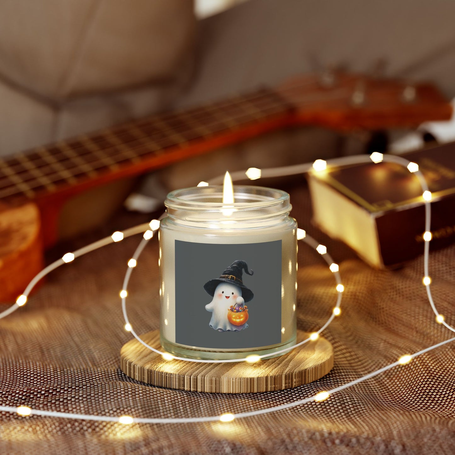 Halloween Scented Candle, Ghost Design, Eco-Friendly Coconut Apricot Wax, 4oz 9oz Pumpkin Spice, Autumn Decor, Gift Idea