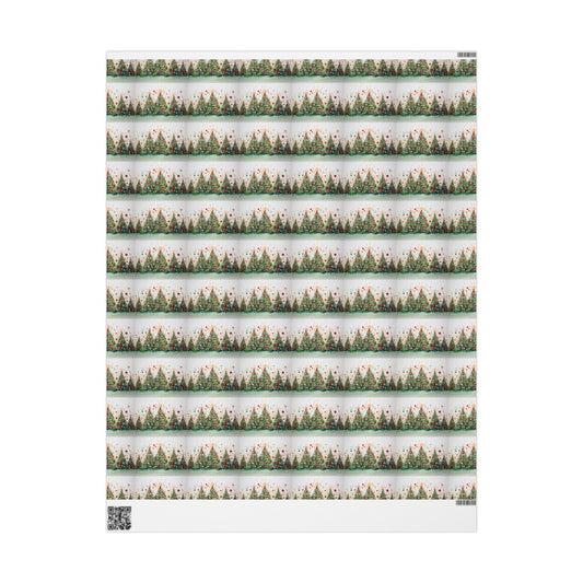 Christmas Tree Confetti Wrapping Paper Roll — Festive Holiday Gift Wrap