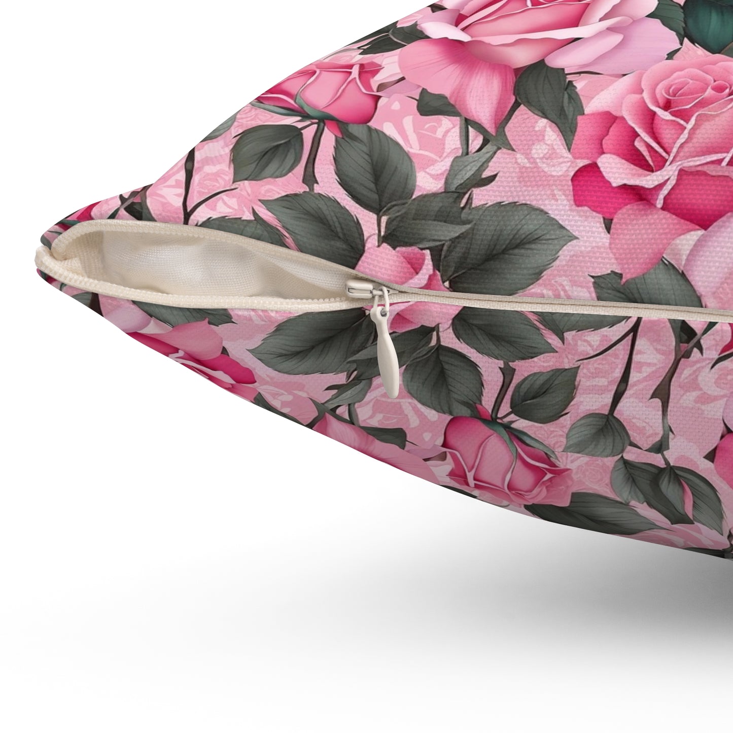 Floral Decorative Pillow, Cozy Home Accent, Pink Rose Cushion, Gift for Her, Living Room Decor, Spring Home Decor
