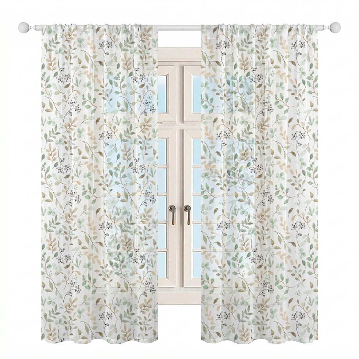 Sheer Curtain Flowers Vines