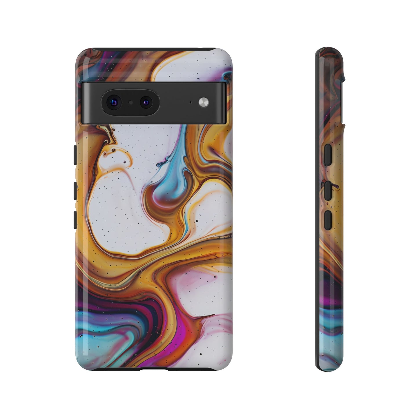 Artistic Phone Case, Tough Cases with Colorful Marble Design