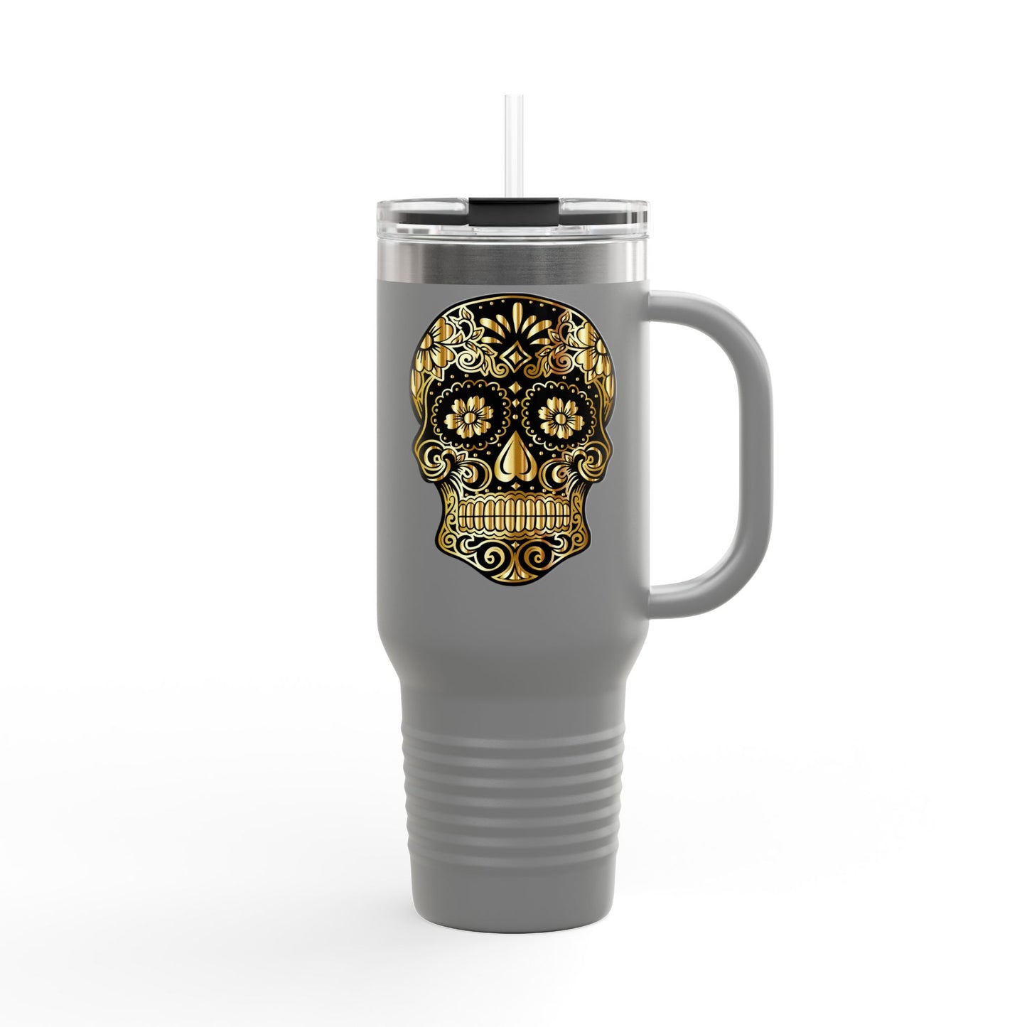 Gothic Skull Insulated Travel Mug, 40oz - Perfect for Coffee, Gifts, Halloween,