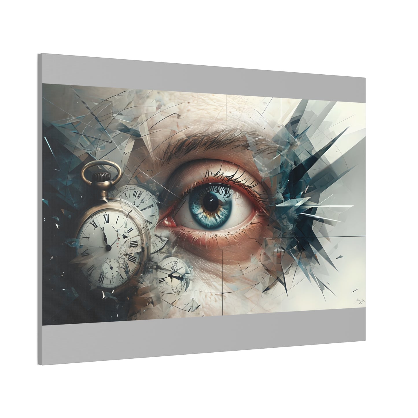 Surreal Canvas Wall Art, Eye with Vintage Clock
