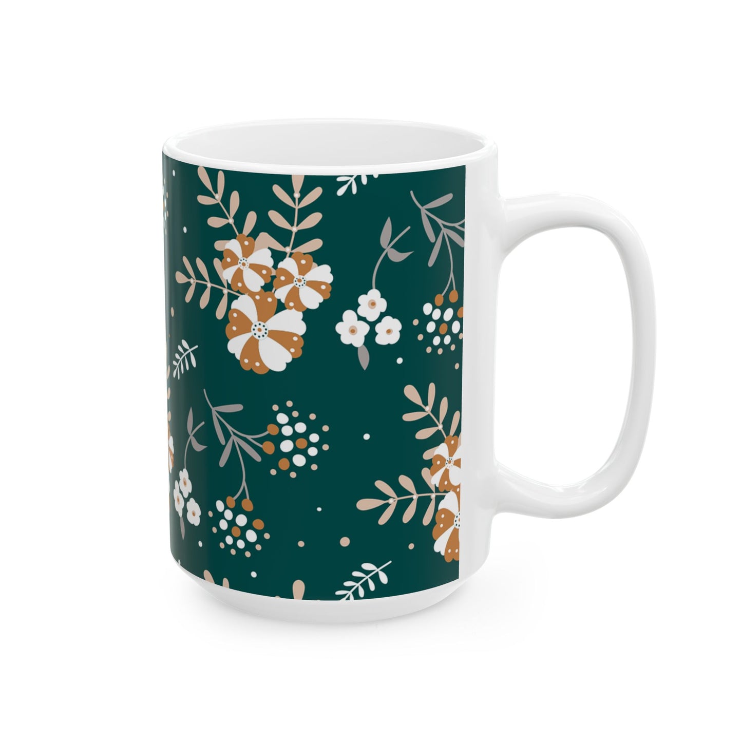 Floral Ceramic Mug | Botanical Tea Cup, Gift for Her, Coffee Lover, Housewarming, Relaxation, Unique Design