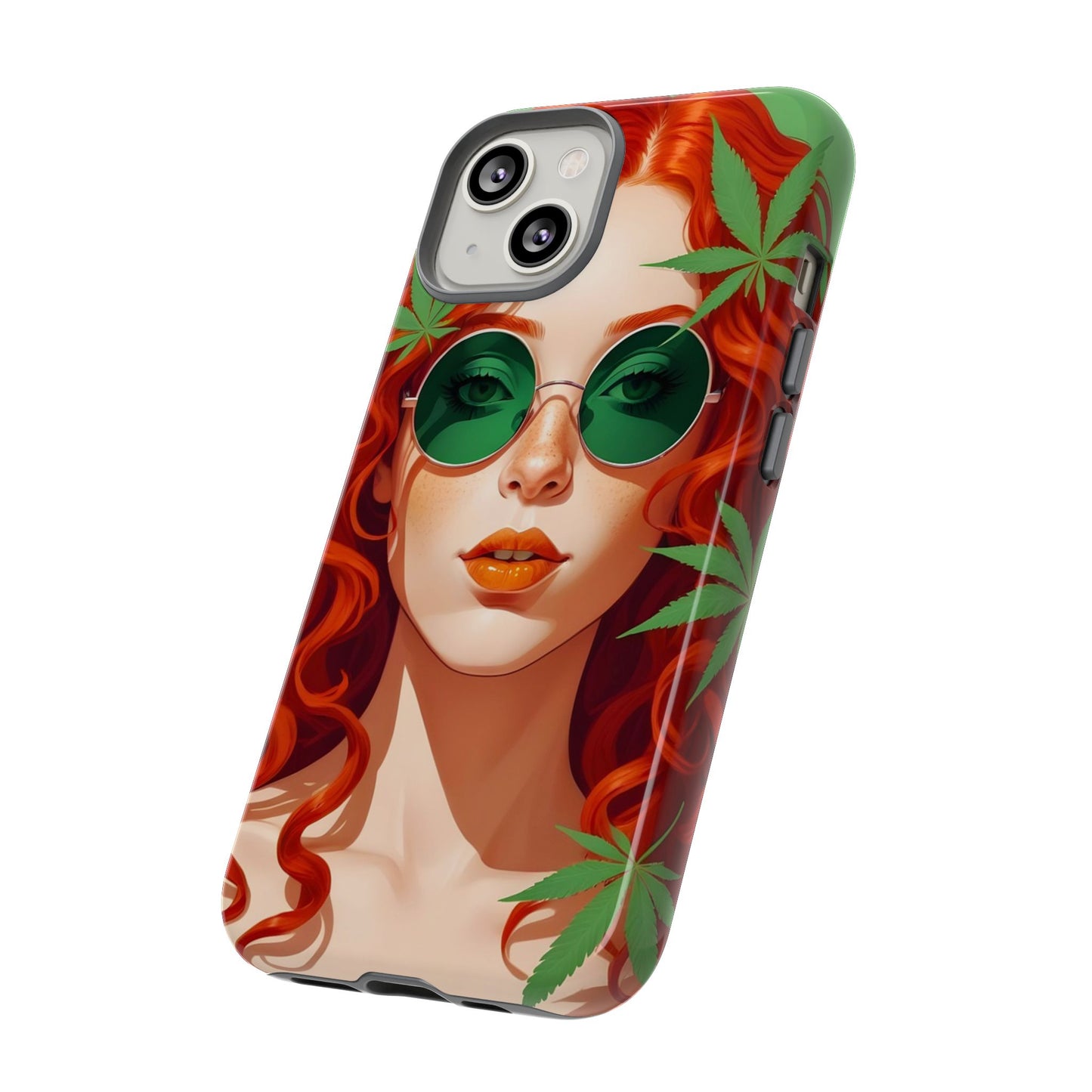 Vibrant Phone Case with Retro Greenery Design, Trendy Case for Casual Look, Gift for Her, Summer Vibes, Unique Phone Accessory